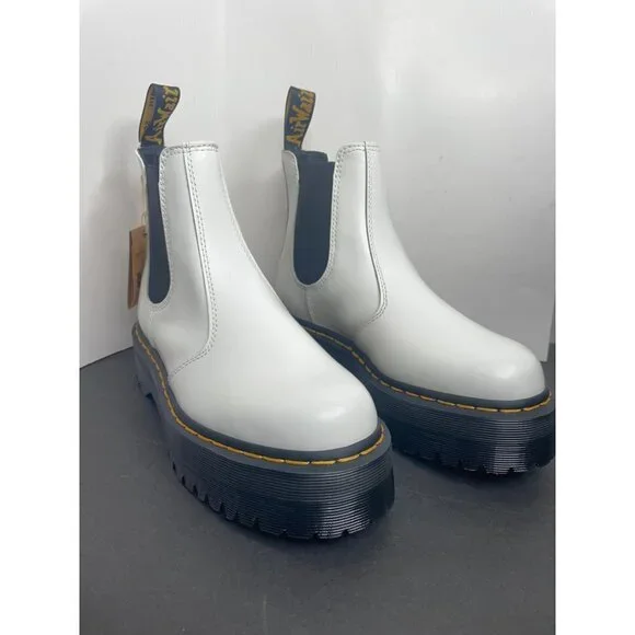 Doc Dr. Martens 2976 Quad Platform Women's White Chelsea Boot Size 42 US 10 NEW - Picture 3 of 6